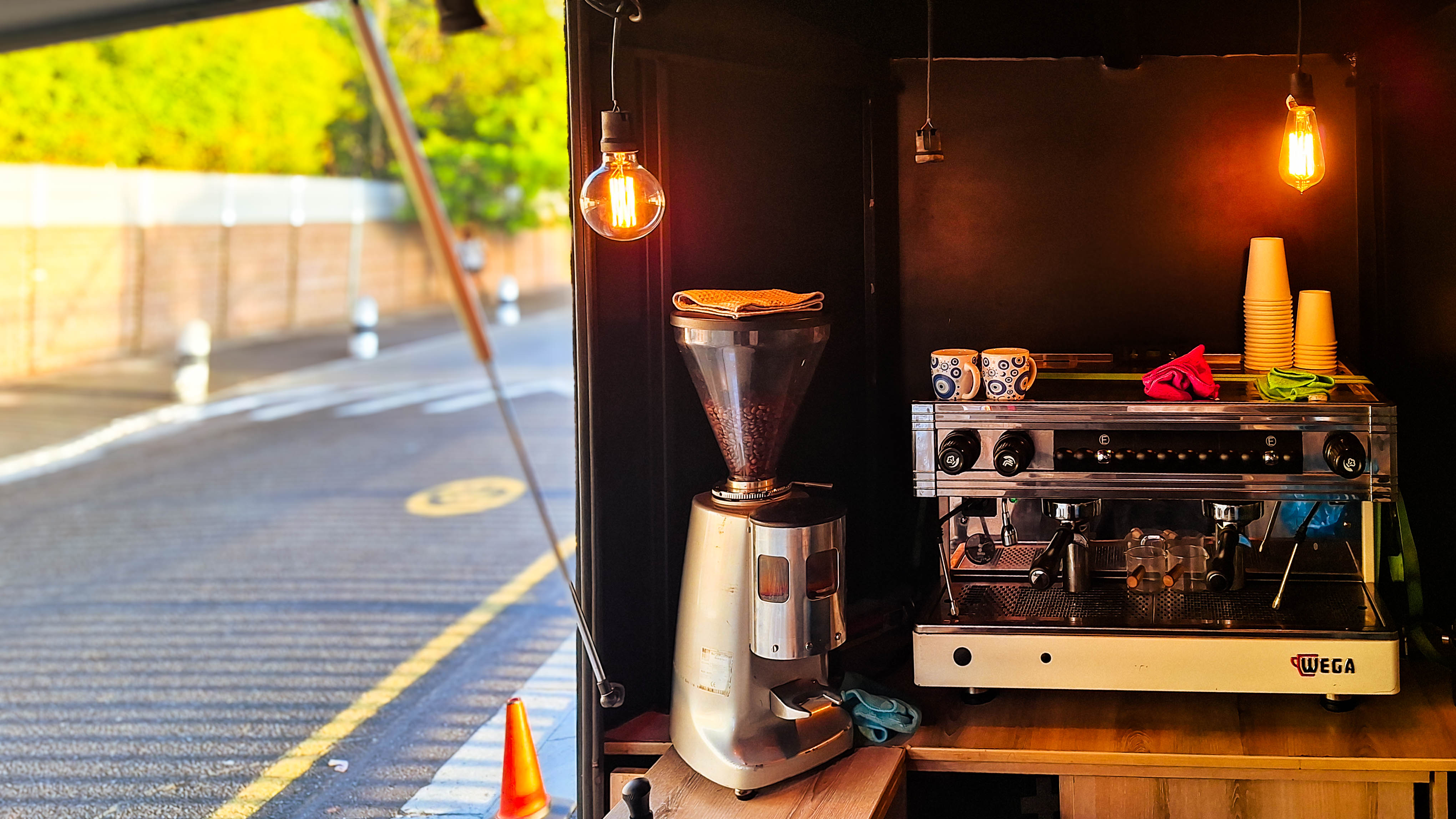 School coffee setup